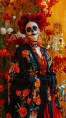 Fototapeta premium a woman dressed in a traditional mexican costume