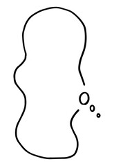 もやもや・お悩みの吹き出し　シンプルな手描きイラスト
