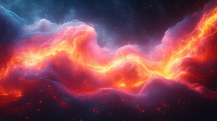 Obraz premium A digital storm represents a significant cyberattack in a virtual landscape at night