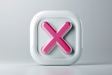 Obraz premium A white and pink X with a pink border