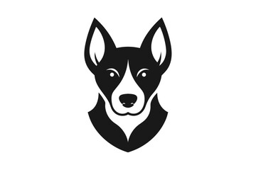 A dog head icon vector art illustration, featuring a modern stylish shape with an underline, set on a solid white background vector art illustration