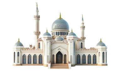 Obraz premium 3d illustration of mosque on transparent background, png 