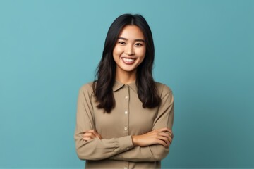 Fototapeta premium Beautiful Asian woman in casual with smile cheerful