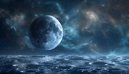 Fototapeta premium the moon, illuminating the night sky with its serene beauty