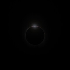 Baileys beads with prominences, just before totality on a total solar eclipse, taken from Blenheim, Ontario Canada on April 8, 2024
