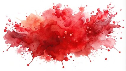 Vibrant Red Watercolor Splashes for Creative Art Projects and Designs