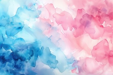 Fototapeta premium A watercolor painting of a blue and pink background with a pink and blue swirl