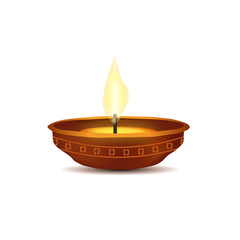 diya ligth diwali isolated 