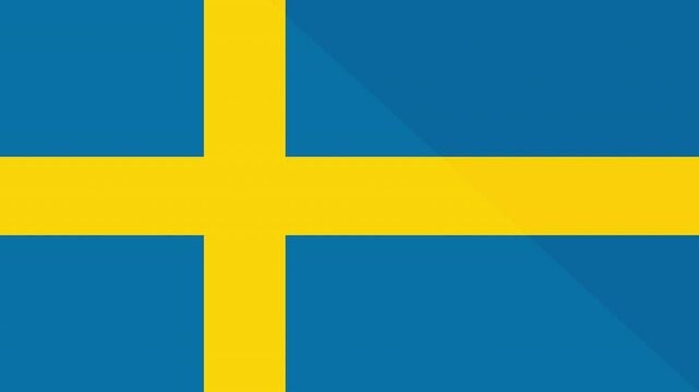 Animation of the appearance and disappearance of a flat flag 2D Sweden