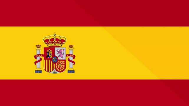 Animation of the appearance and disappearance of a flat flag 2D Spain