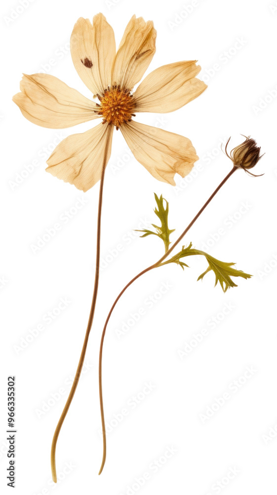 Sticker PNG Real Pressed a Wildflower nature plant petal.