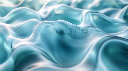 Obraz premium Wavy Liquid Texture in Blue Tones Generative AI