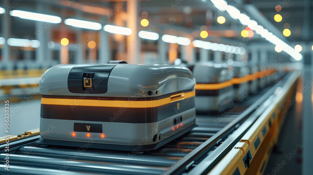 Poster Automated systems in aerial logistics, showcasing how automation is used to enhance the efficiency and precision of air transport. Generative AI.