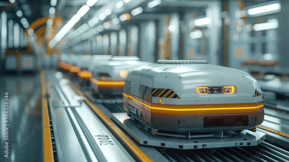 Poster Automated systems in aerial logistics, showcasing how automation is used to enhance the efficiency and precision of air transport. Generative AI.