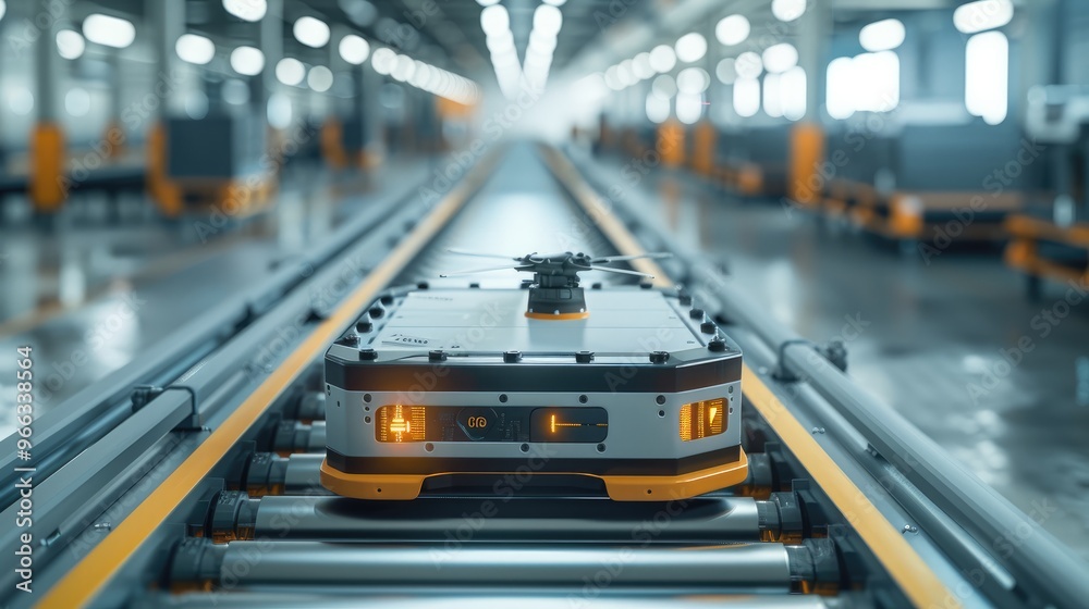 Poster Automated systems in aerial logistics, showcasing how automation is used to enhance the efficiency and precision of air transport. Generative AI.