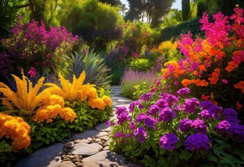 vibrant garden designs featuring diverse plant pairings stunning visual appeal rich color combinations, plants, flowers, colors, landscaping, greenery