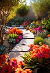 Fototapeta premium vibrant outdoor space concepts showcasing engaging landscape designs colorful creative interactive elements enhanced enjoyment, architecture, garden