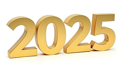 2025 New Year Celebration 3D Radiant Gold Lights to Celebrate the Holiday Date