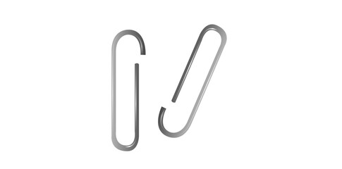 Pair Of Paper Clips Thin line Icon Isolated On White Background.	