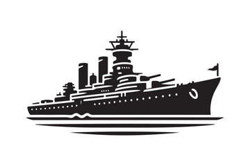 Unique Battleship Silhouette Vectors for T-shirt, Poster, and Logo Design