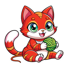 Obraz premium water-color-cute-cat-vector.