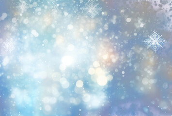 Fototapeta premium PNG Abstract winter snowflake bokeh background