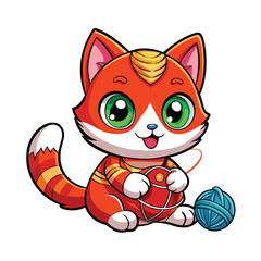 Obraz premium water-color-cute-cat-vector.