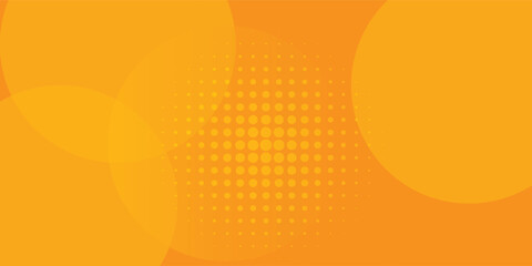 Abstract modern background with dynamic circle shapes and halftone dots. Orange yellow gradient geometric shapes element. Suit for booklet, banner, cover, poster, flyer, website, brochure modern