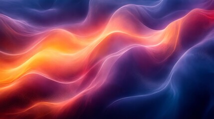 Obraz premium Vivid Glowing Abstract Waves – Generative AI