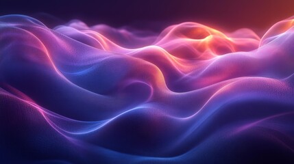 Obraz premium Abstract Waves of Purple and Orange Light Generative AI