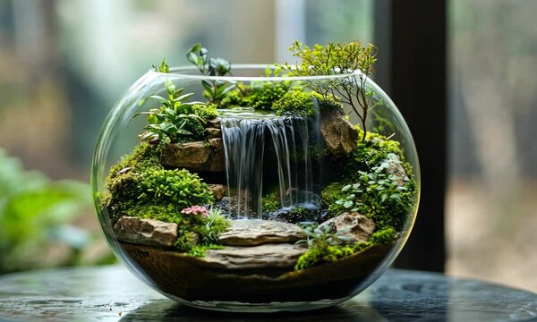 Miniature Waterfall Terrarium