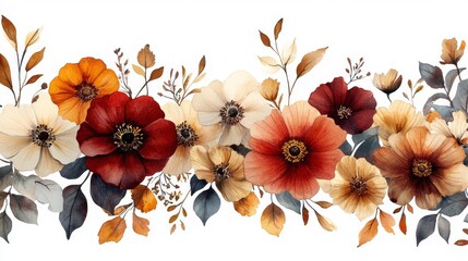 Watercolor Floral Composition Generative AI