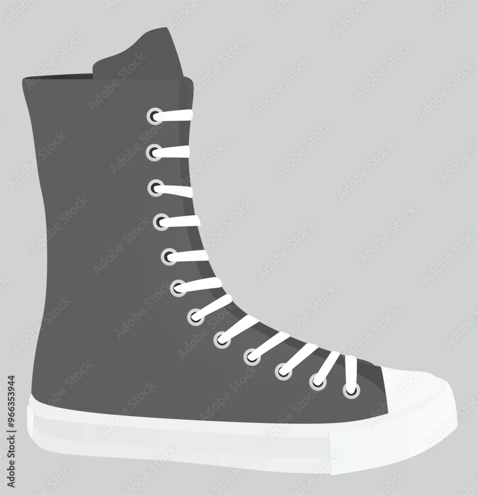 Poster Grey canvas boot. vector illustration 