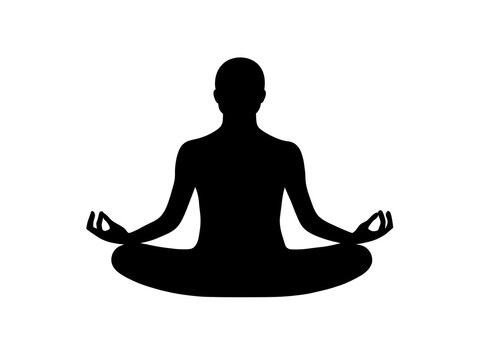 recommend clip art: a silhouette of a person meditating