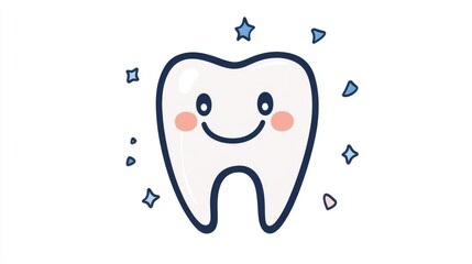 dentistry logo in the form of a cheerful smiling tooth