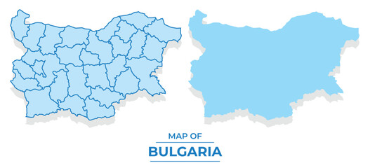 Fototapeta premium Vector Bulgaria map set simple flat and outline style illustration