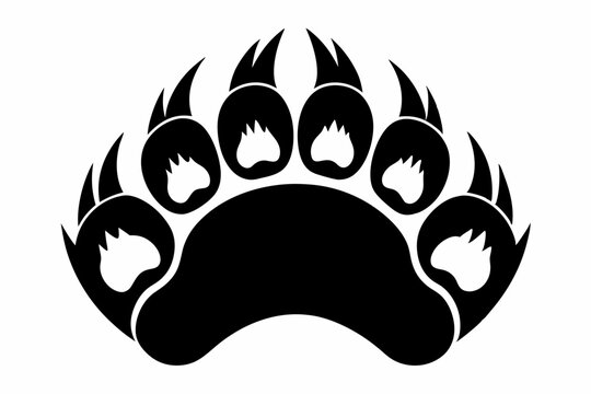 recommend clip art: American Bear Claw Vector Silhouette, Bear Paw Black Clip art Vector