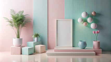 A Minimalistic Background Featuring Soft Pastel Shades Ideal for Modern Design and Creative Projects