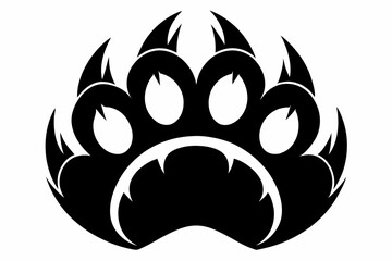 American Bear Claw Vector Silhouette, Bear Paw Black Clip art Vector
