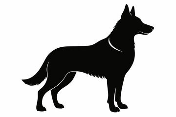 German Shepherd Dog Silhouette Vector, German Shepherd dog in different poses isolated on white background.
