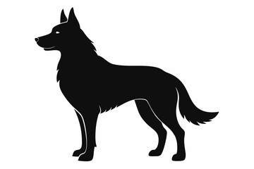 German Shepherd Dog Silhouette Vector, German Shepherd dog in different poses isolated on white background.
