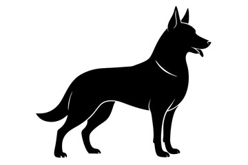 German Shepherd Dog Silhouette Vector, German Shepherd dog in different poses isolated on white background.