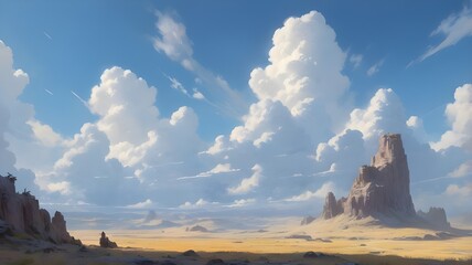 clear blue sky with white clouds Background