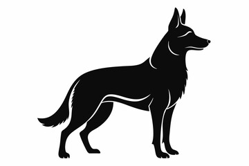 German Shepherd Bog Breed Black Silhouette Vector, Dog Silhouette Svg