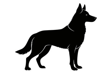 German Shepherd Bog Breed Black Silhouette Vector, Dog Silhouette Svg
