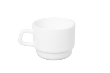 white cup coffee isolated on white