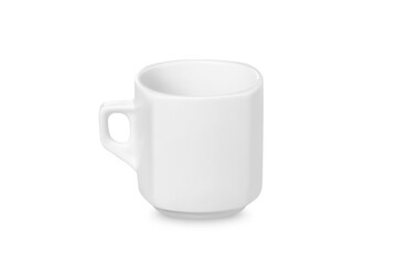 white cup coffee isolated on white