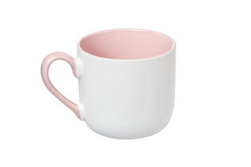 Clean light pink cup isolated on transparent background