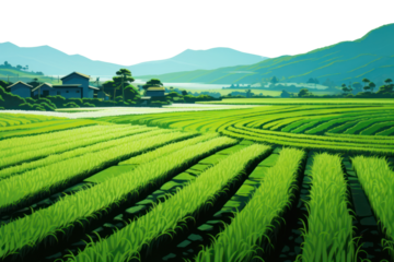 PNG Green rice field abstract background agriculture outdoors nature.