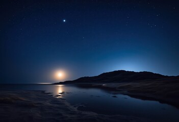 Fototapeta premium breathtaking nighttime sky featuring luminous moon glow illuminating dark atmosphere stars clouds, illumination, beauty, landscape, scenery, celestial